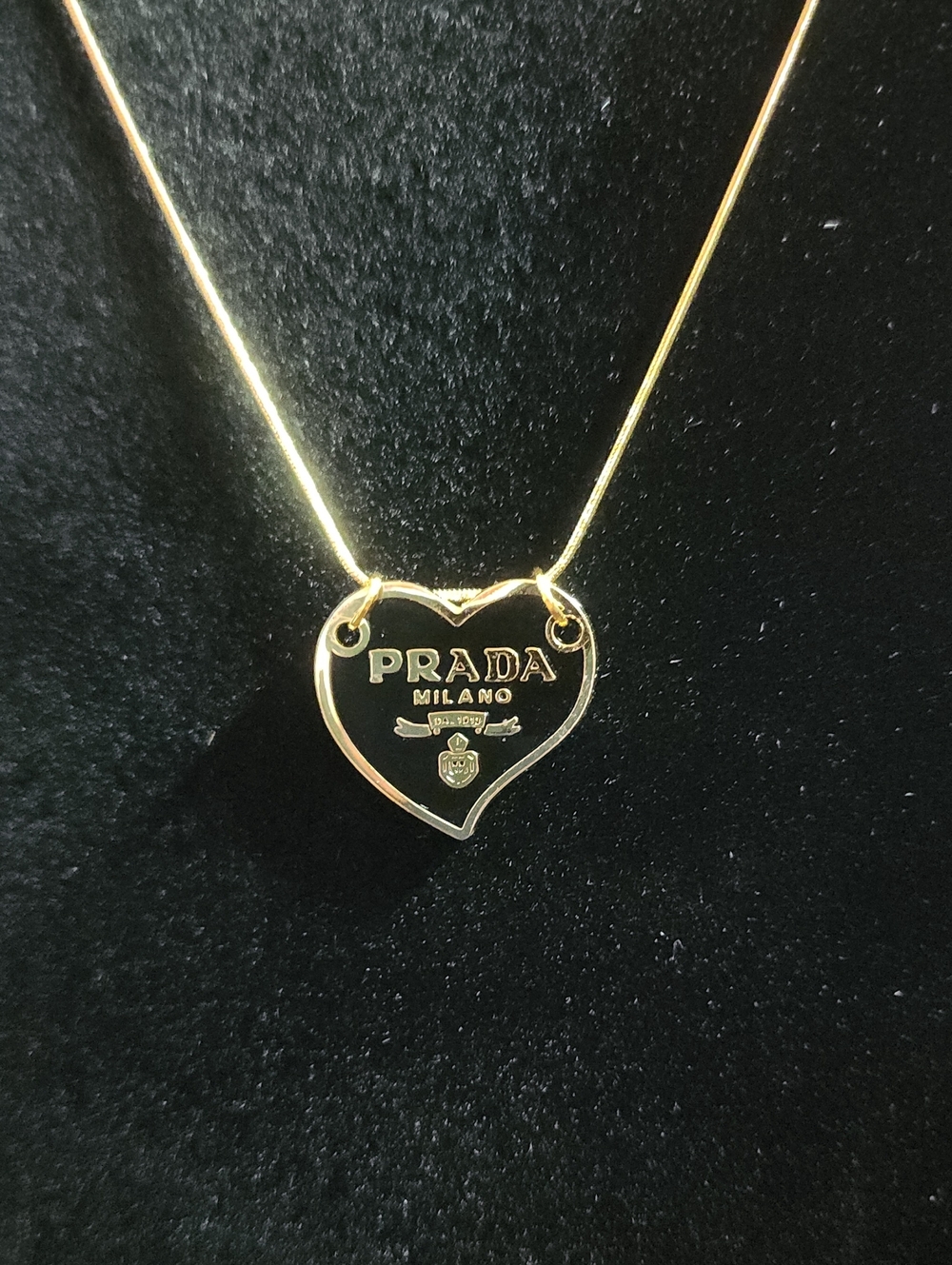 Gold Heart Logo Pendant Upcycled W/ Golden Snakechain Necklace